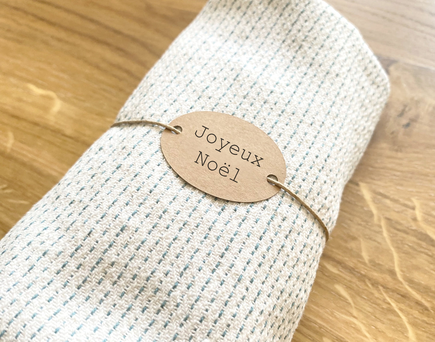 25 attaches serviette en kraft "Joyeux Noël"