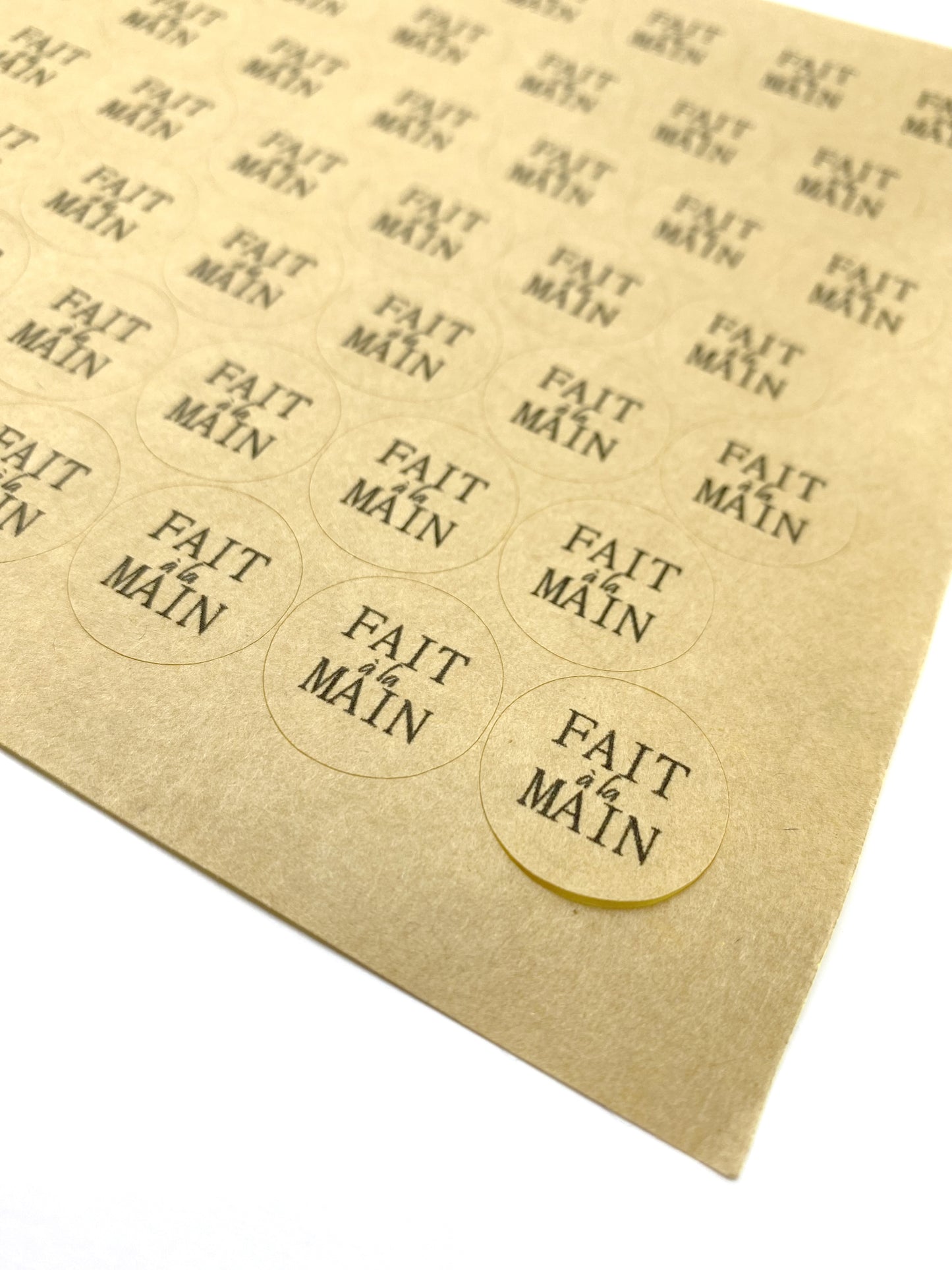 Stickers autocollants "fait à la main"