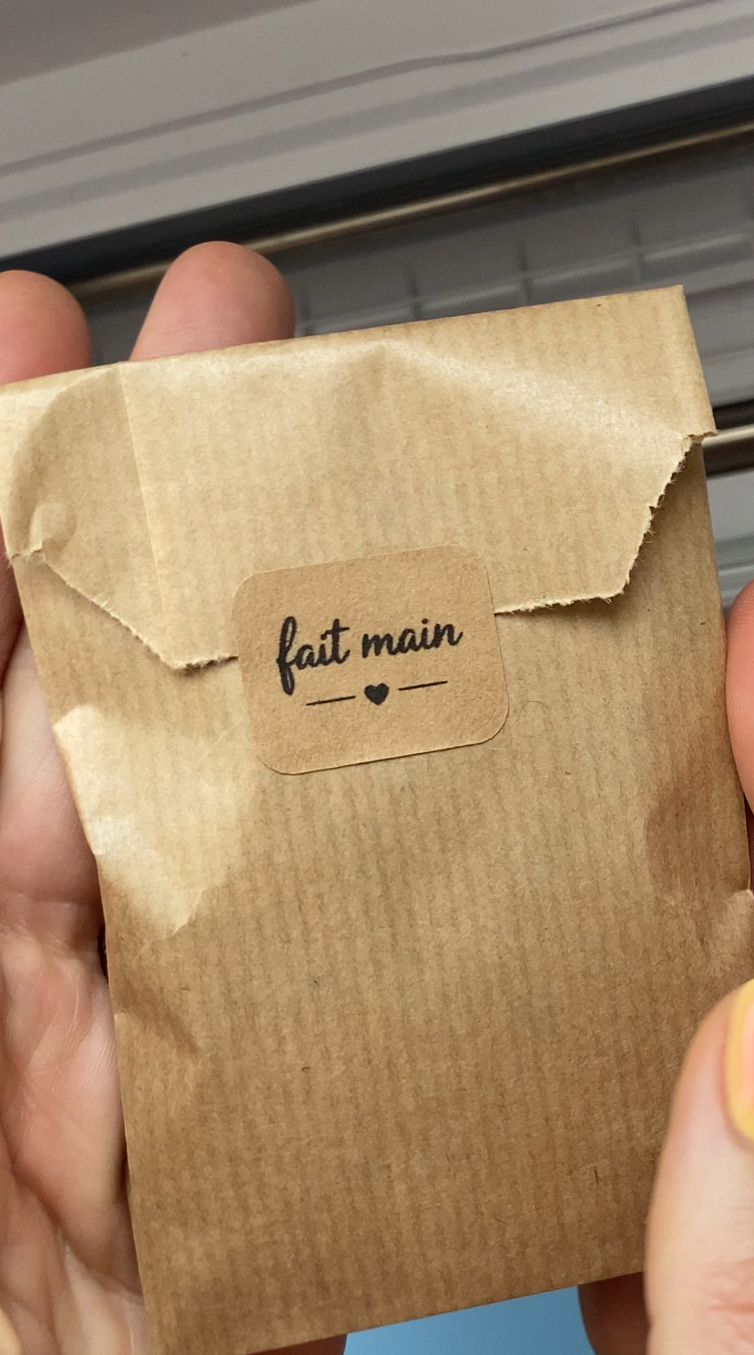 Autocollants en kraft " fait main "