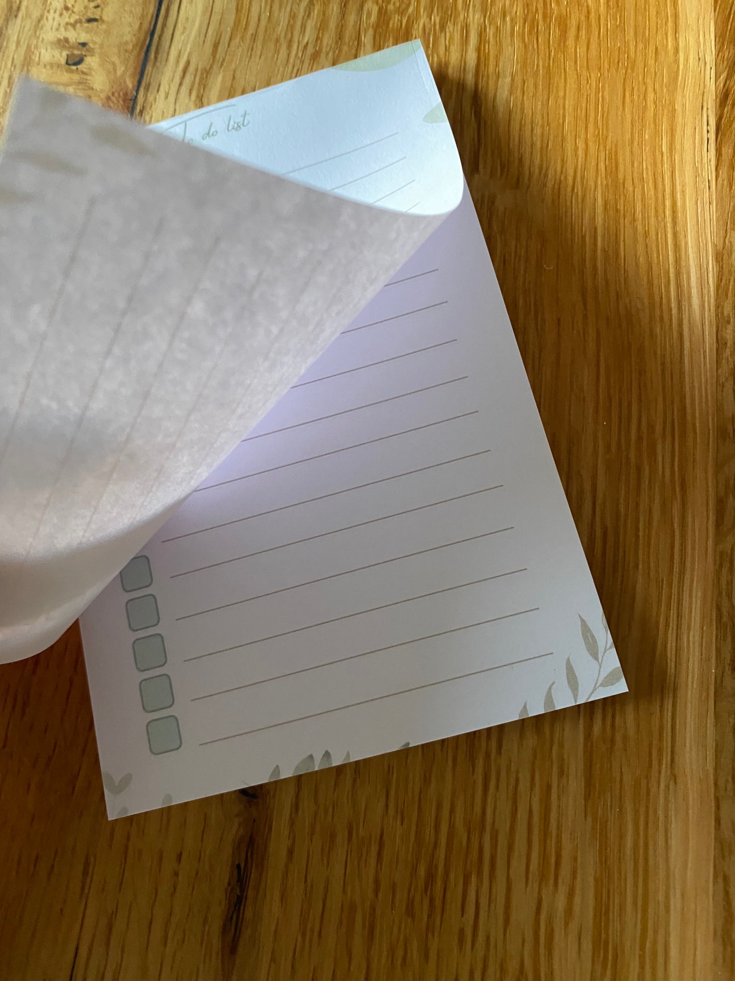 Bloc notes liste de tâches - To do list motif feuillage