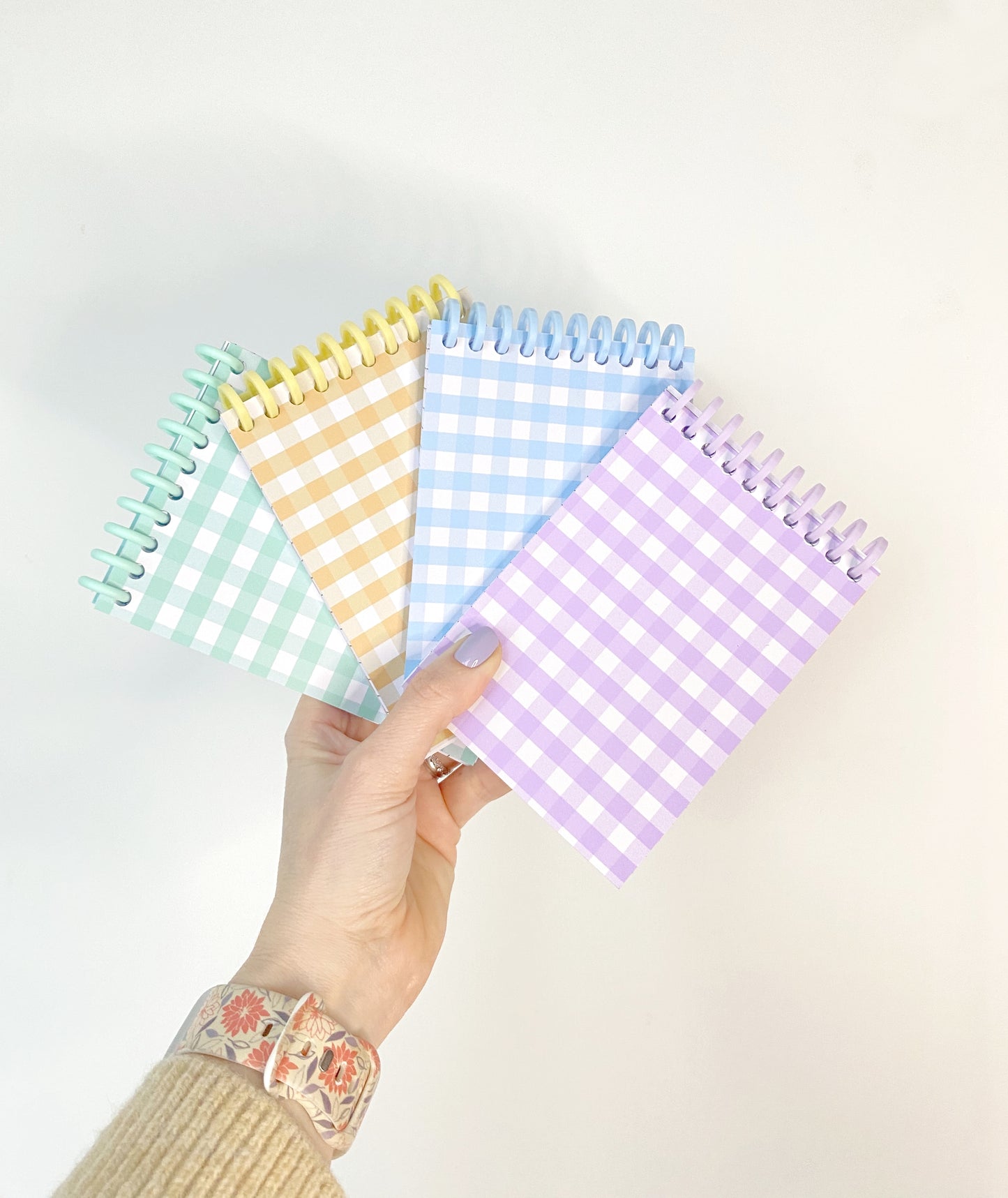 Carnet vichy violet et blanc A6