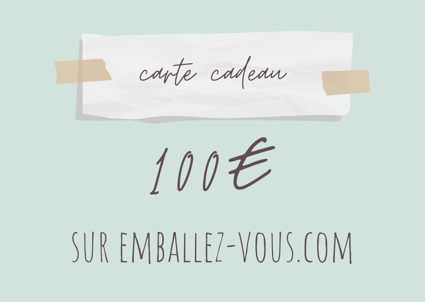 Carte cadeau emballez-vous.com 100€