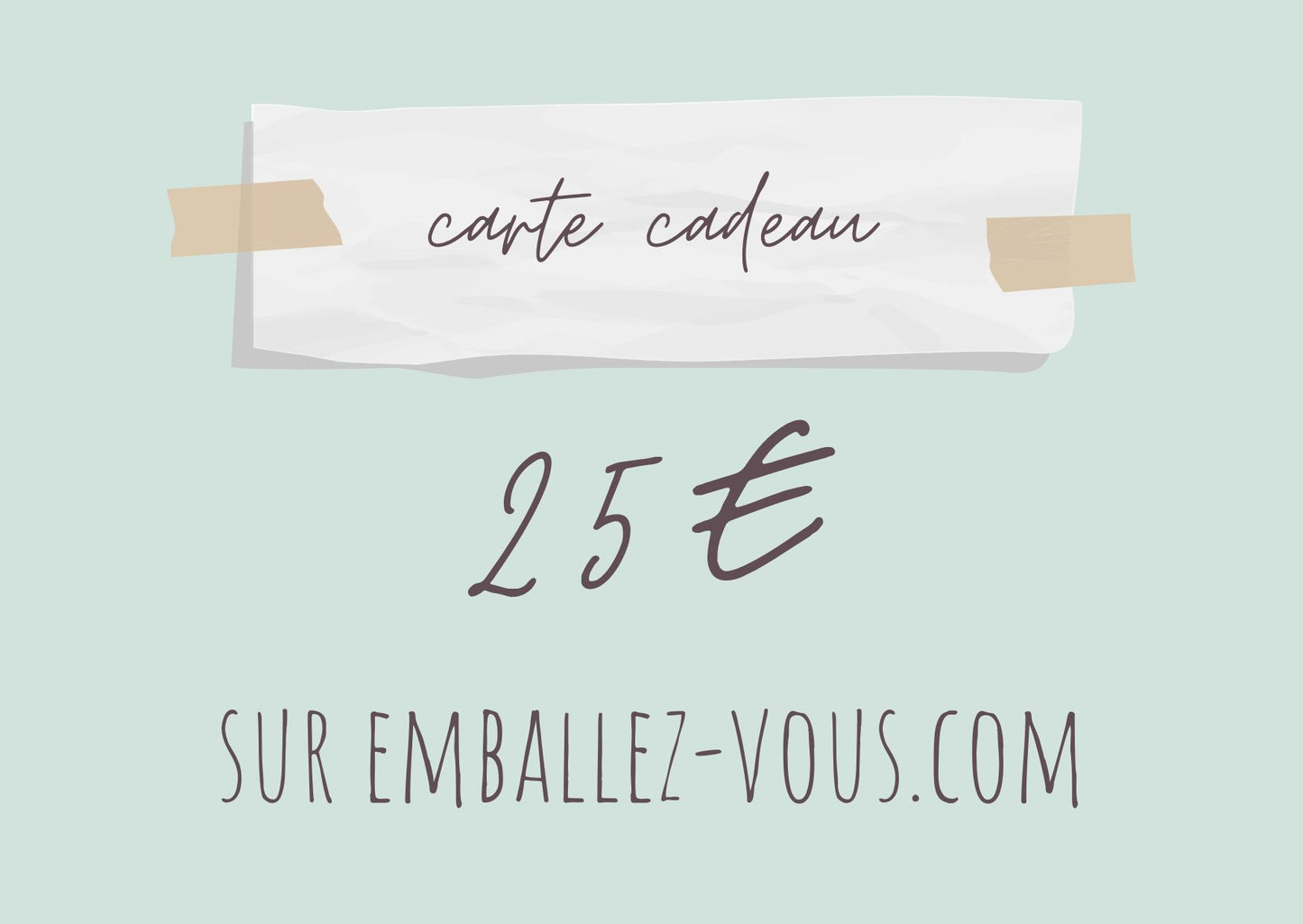 Carte cadeau emballez-vous.com 25€