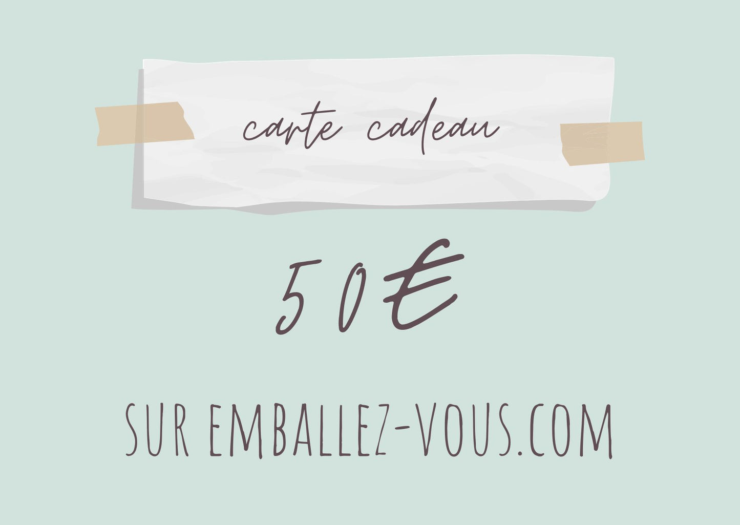 Carte cadeau emballez-vous.com 50€