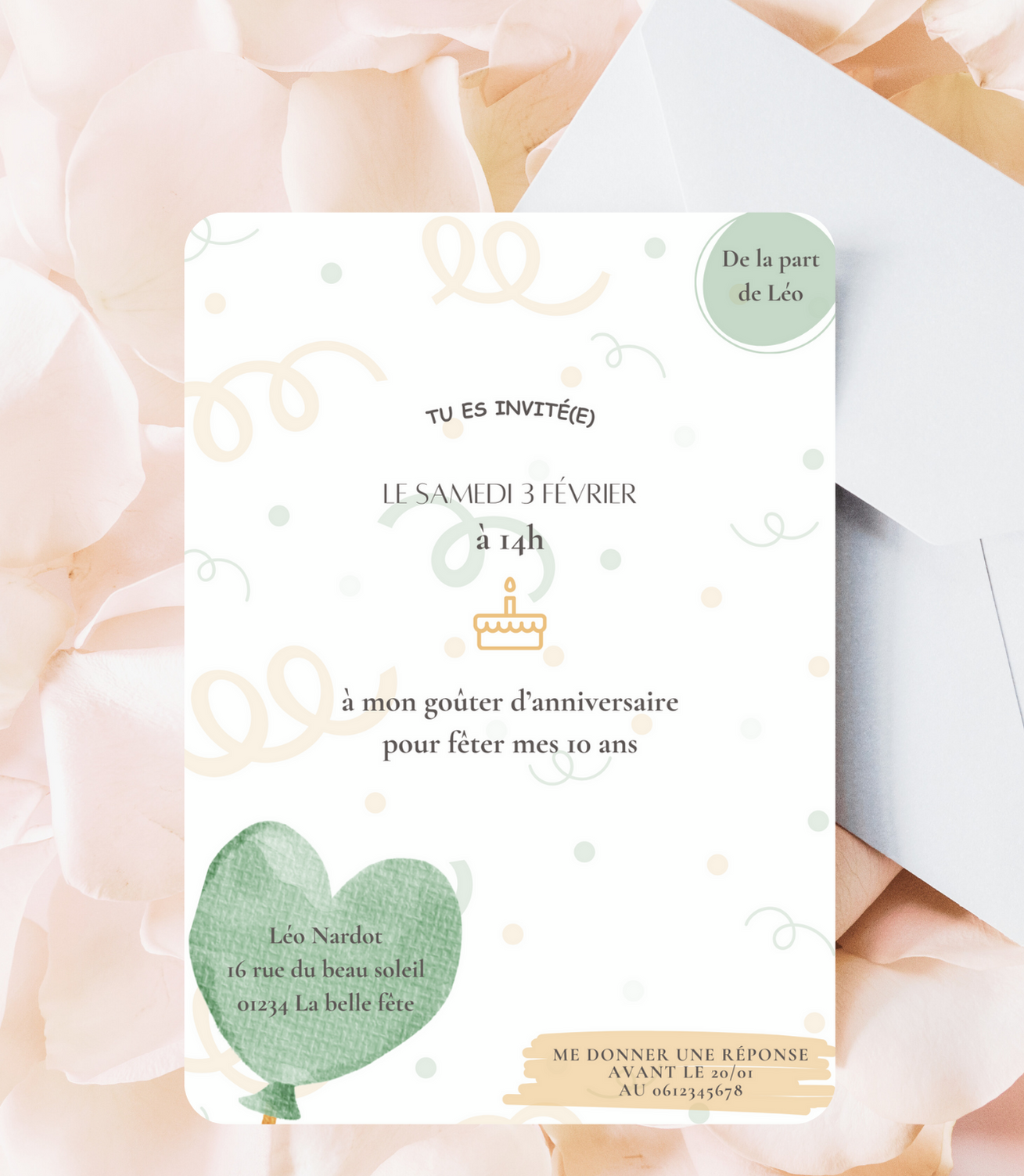 8 invitations avec enveloppes - Invitation anniversaire - fête - cartes