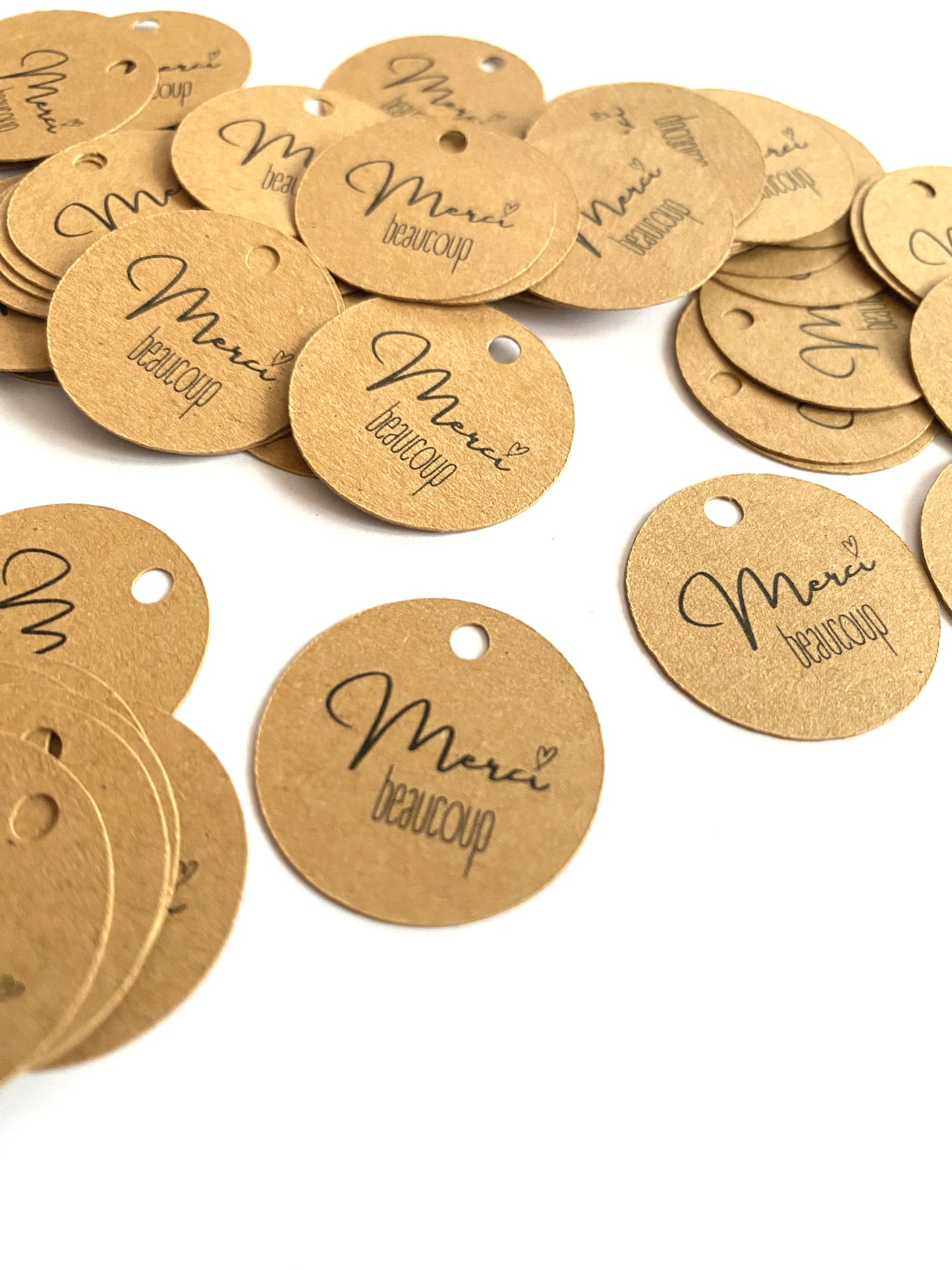 Etiquettes kraft "Merci beaucoup"