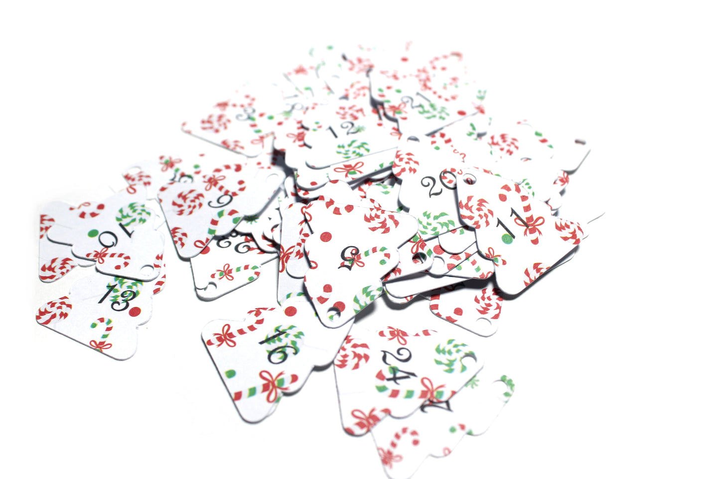 24 étiquettes sapin pour calendrier de l'Avent