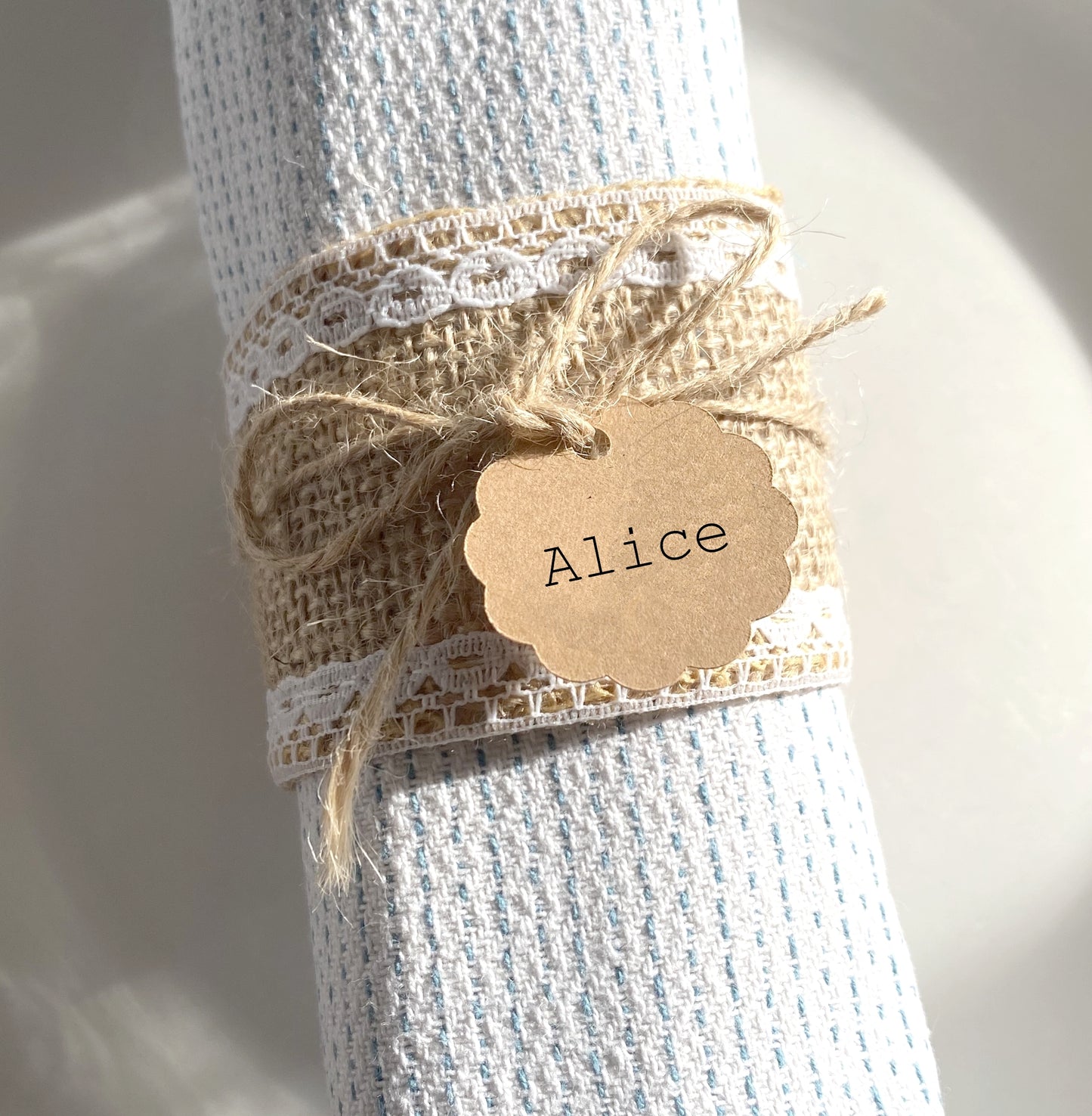 Marque places ronds de serviette mariage, baptême, anniversaire
