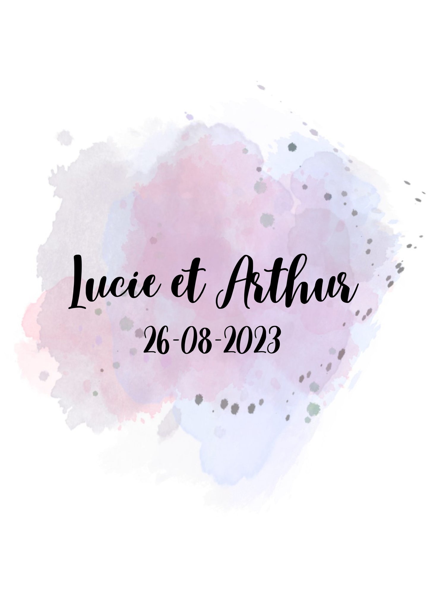 Affiche à imprimer "prénoms" "date"