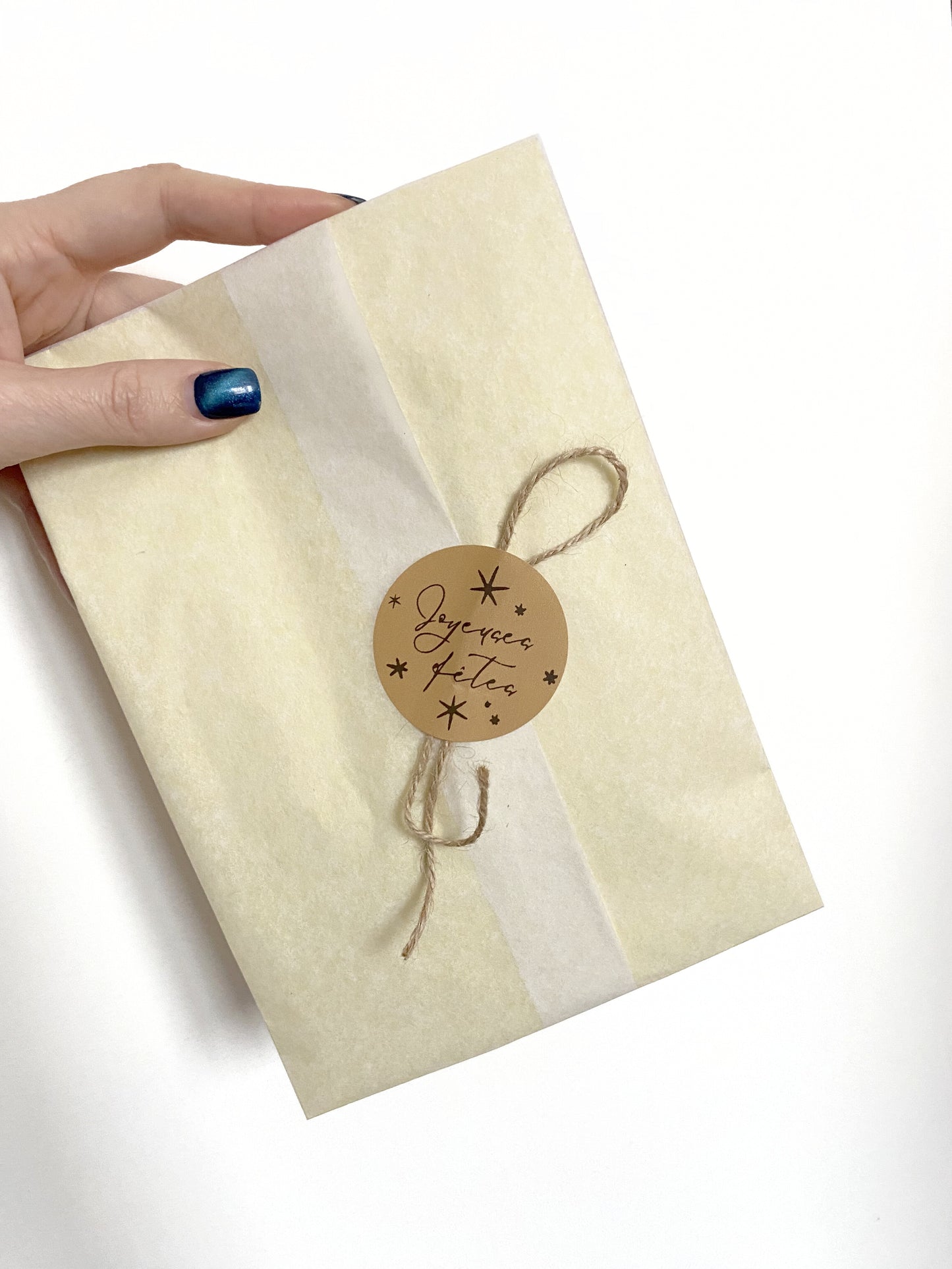 Etiquettes autocollantes "Joyeuses fêtes" 5 cm