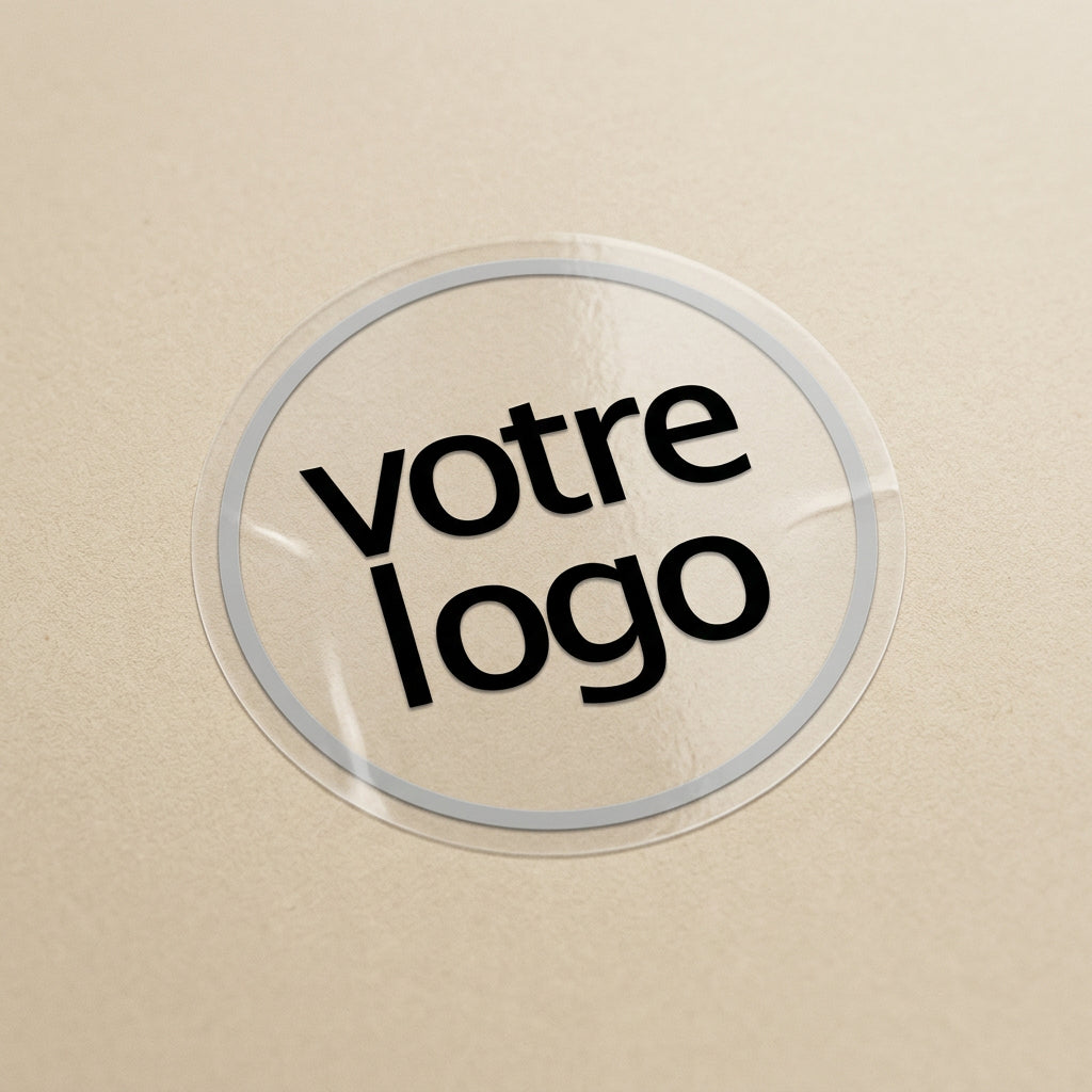 Autocollants logo en vinyle transparent