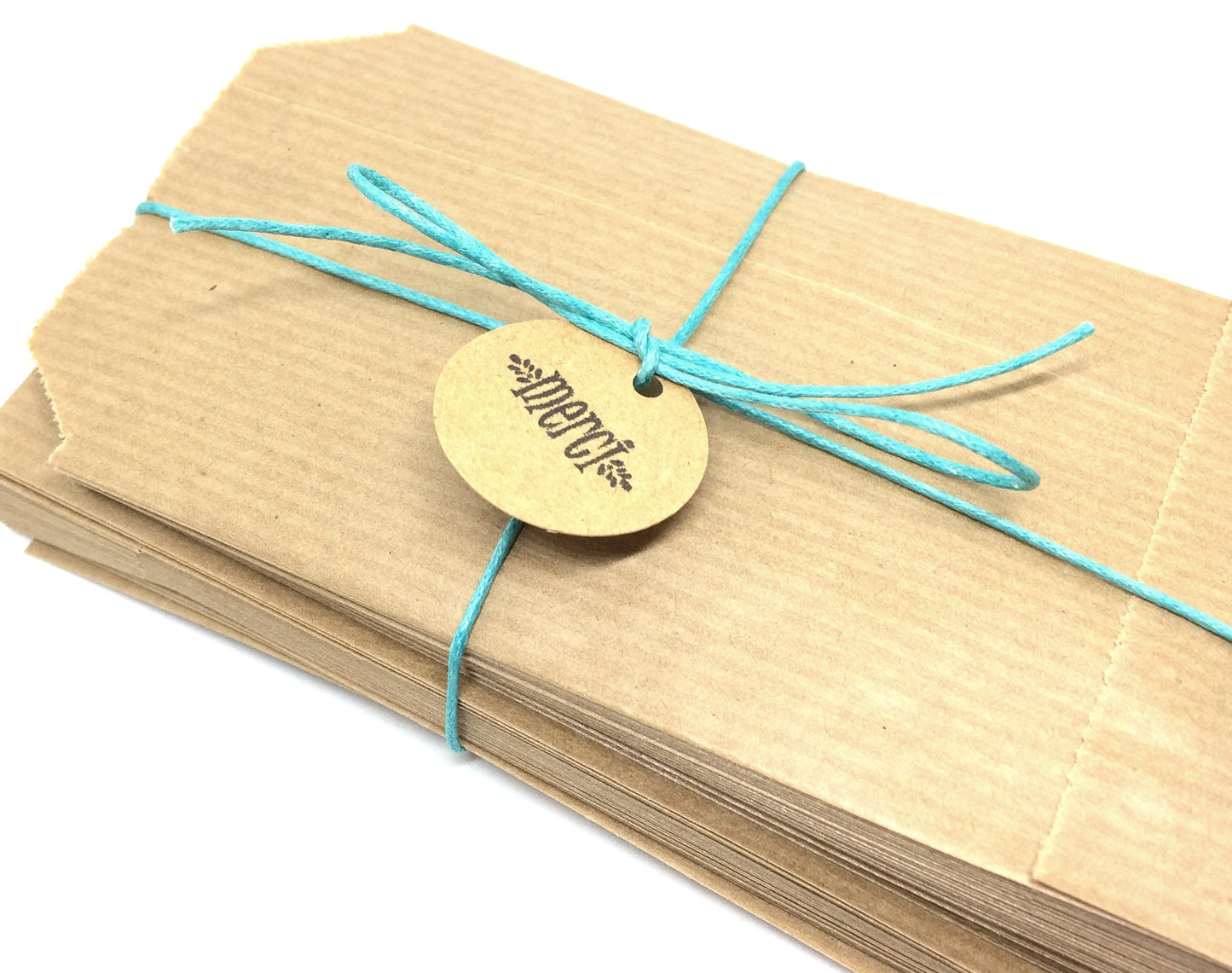 Etiquettes rondes kraft "merci"