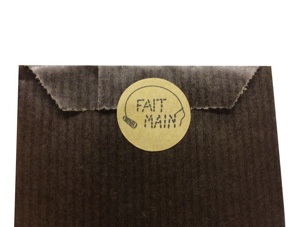 84 Etiquettes autocollants "FAIT MAIN"