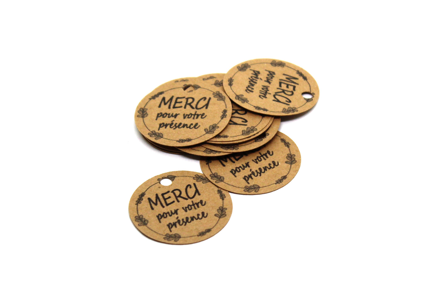 Etiquettes "MERCI pour votre présence"