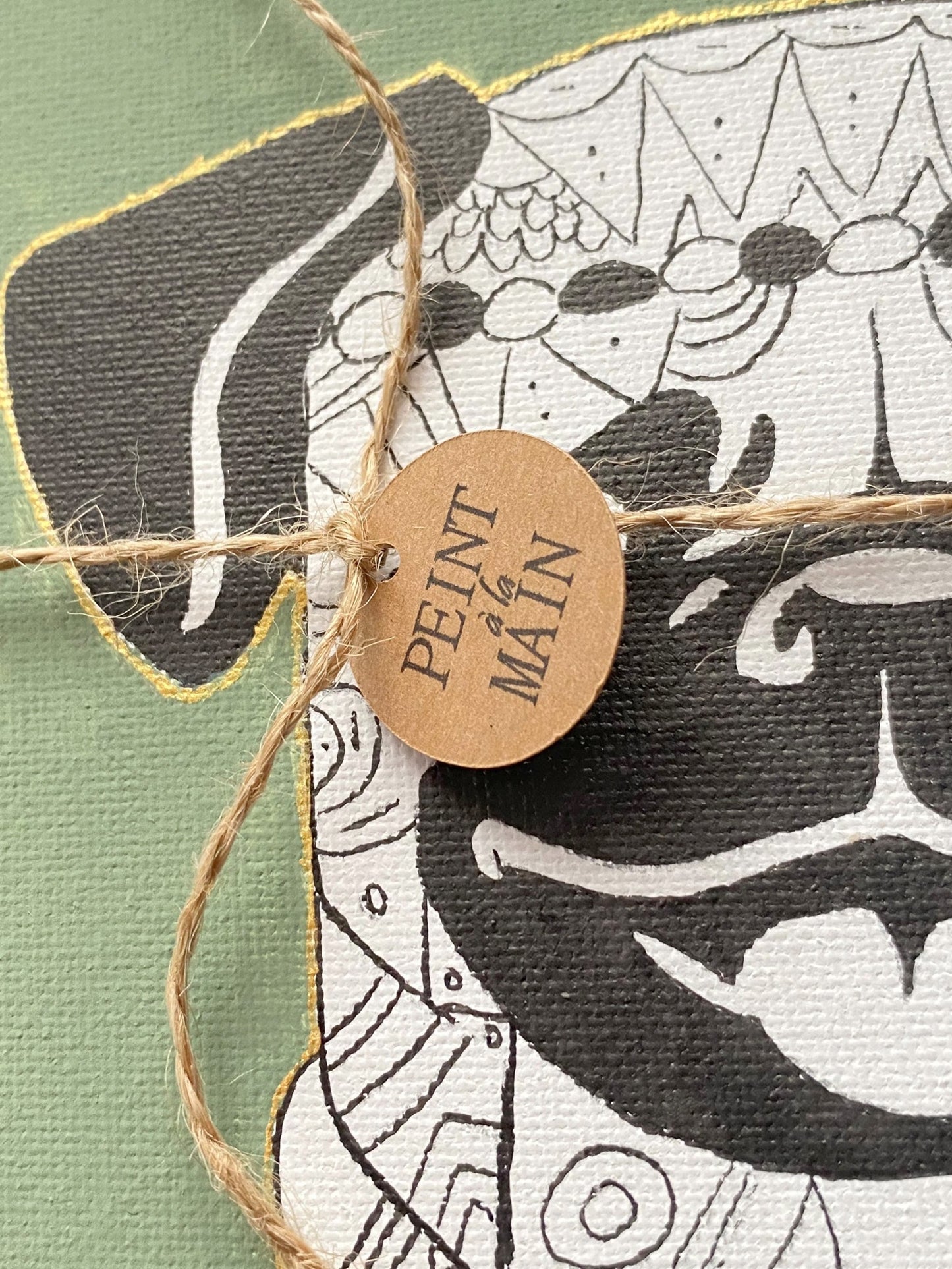 Etiquettes kraft "peint à la main"