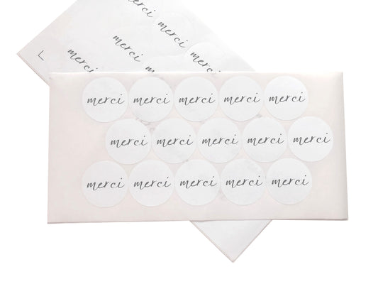 15 stickers "merci"
