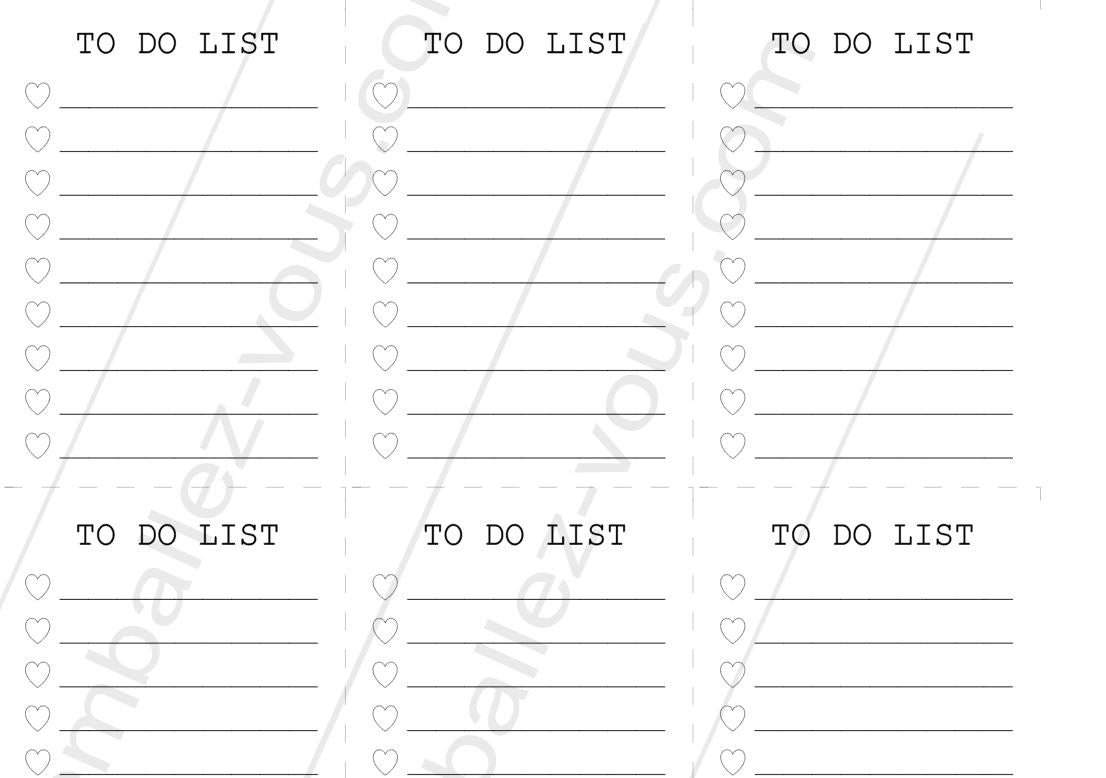 To do list à imprimer PDF