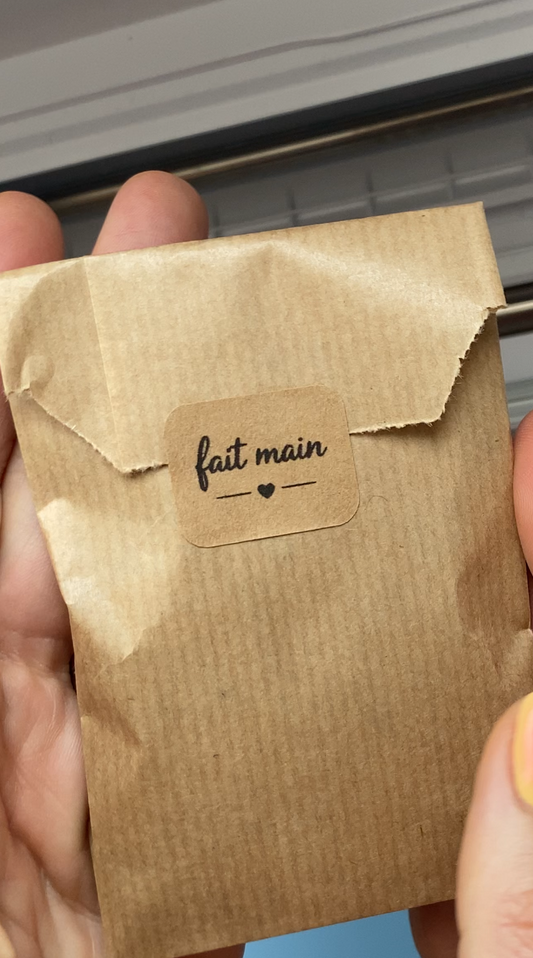 Autocollants en kraft " fait main "