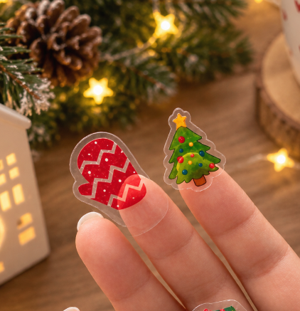 Autocollants de Noël transparents