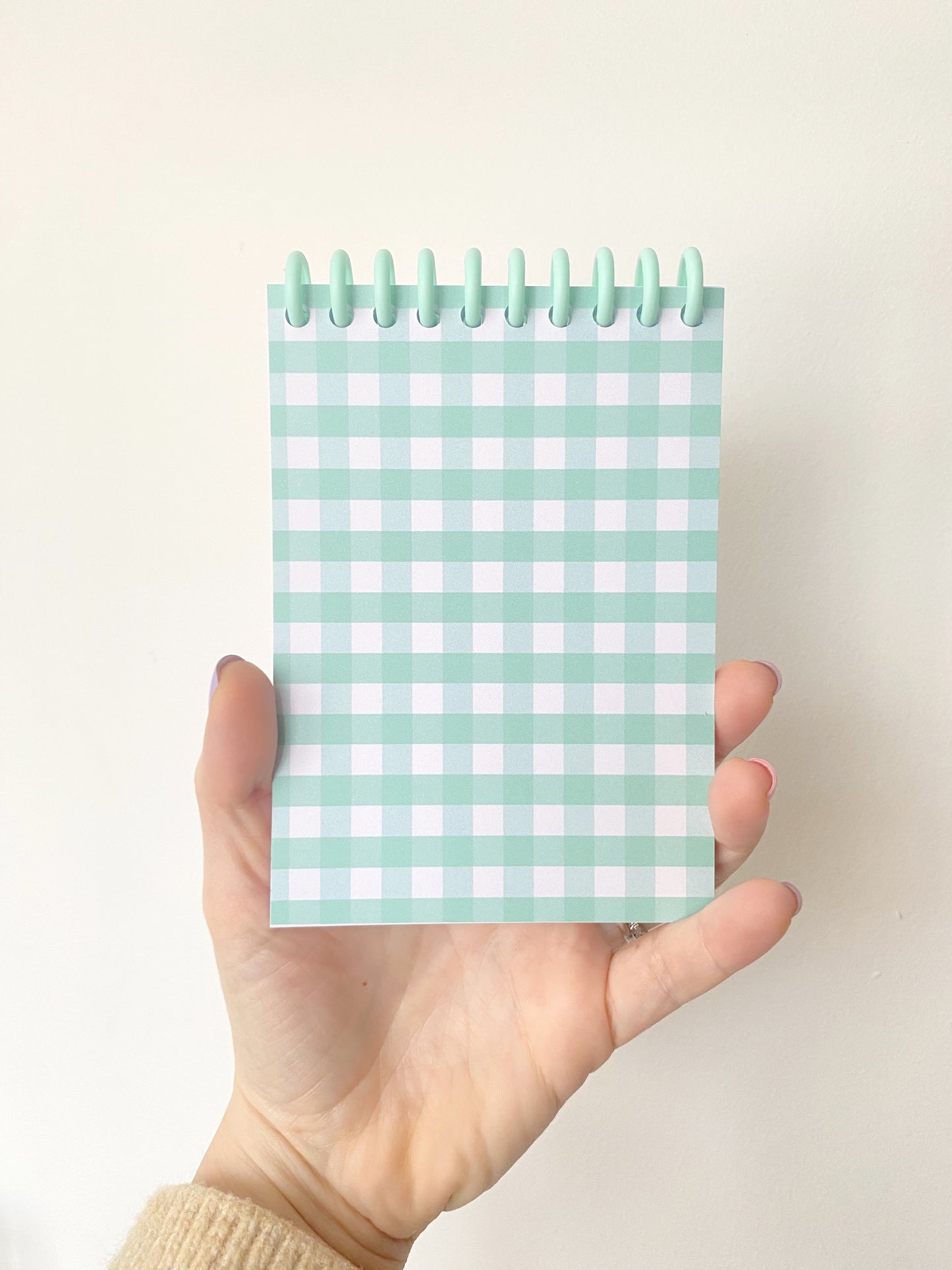 Carnet vichy vert et blanc A6