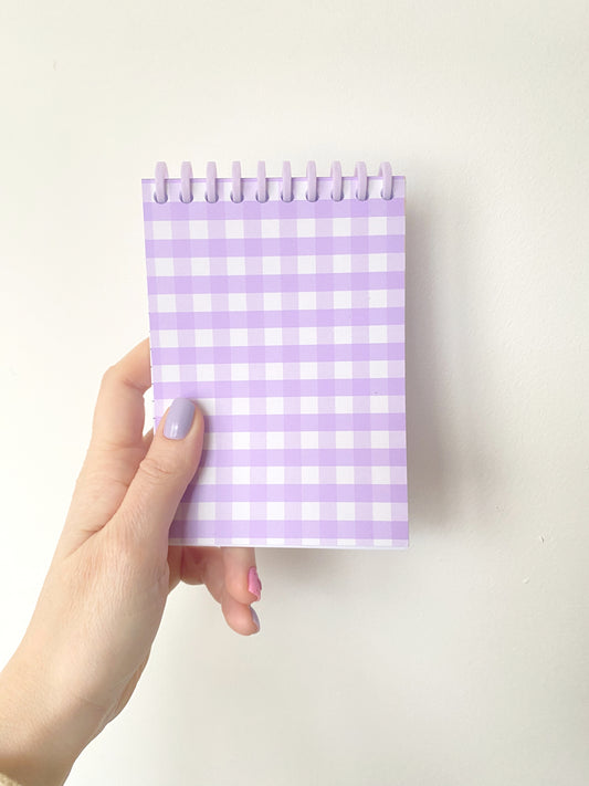 Carnet vichy violet et blanc A6