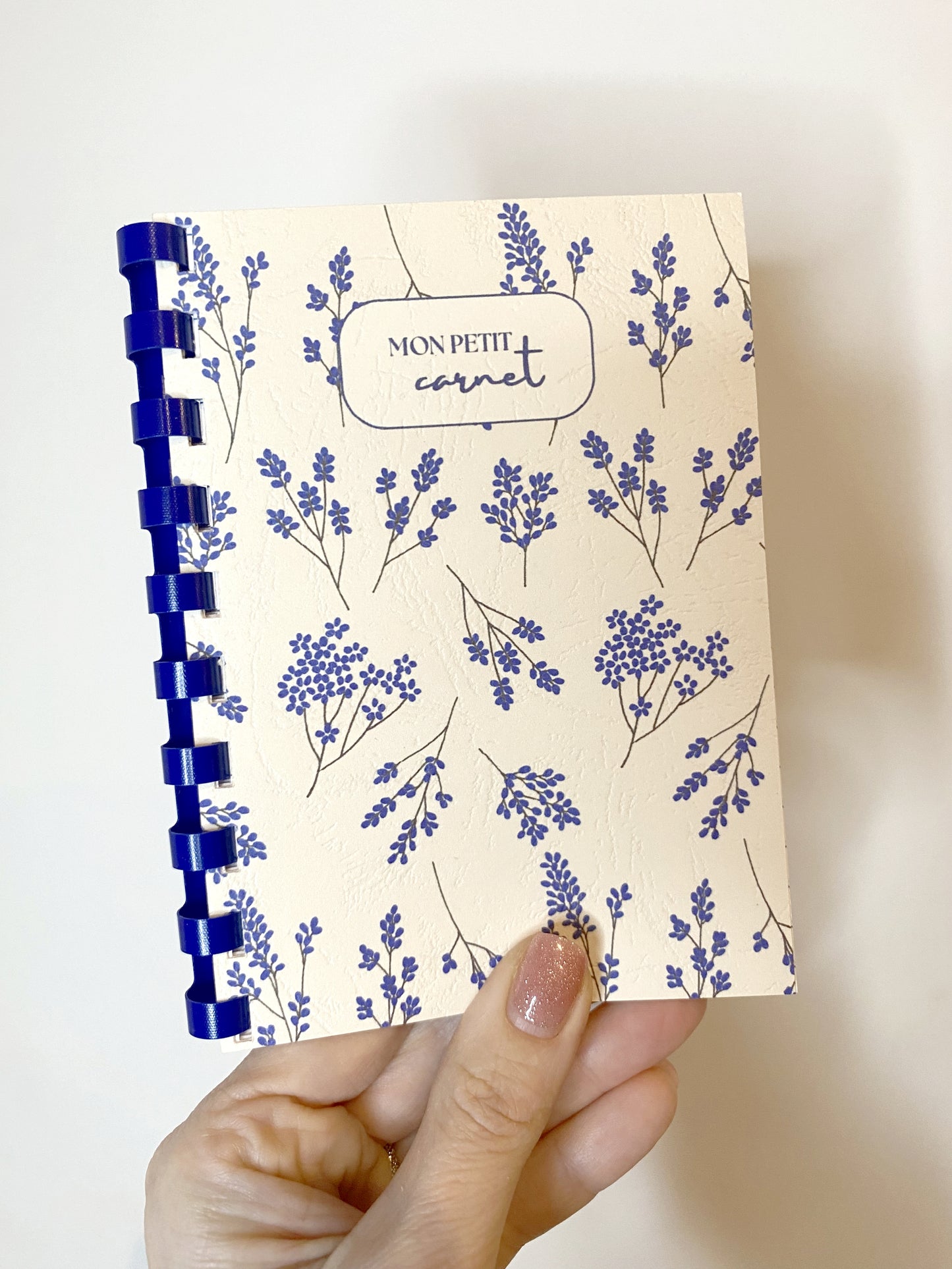 " Mon petit carnet " - Carnet de notes fleuri bleu