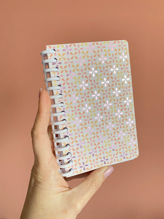 Petit carnet de notes orange et rose brillant