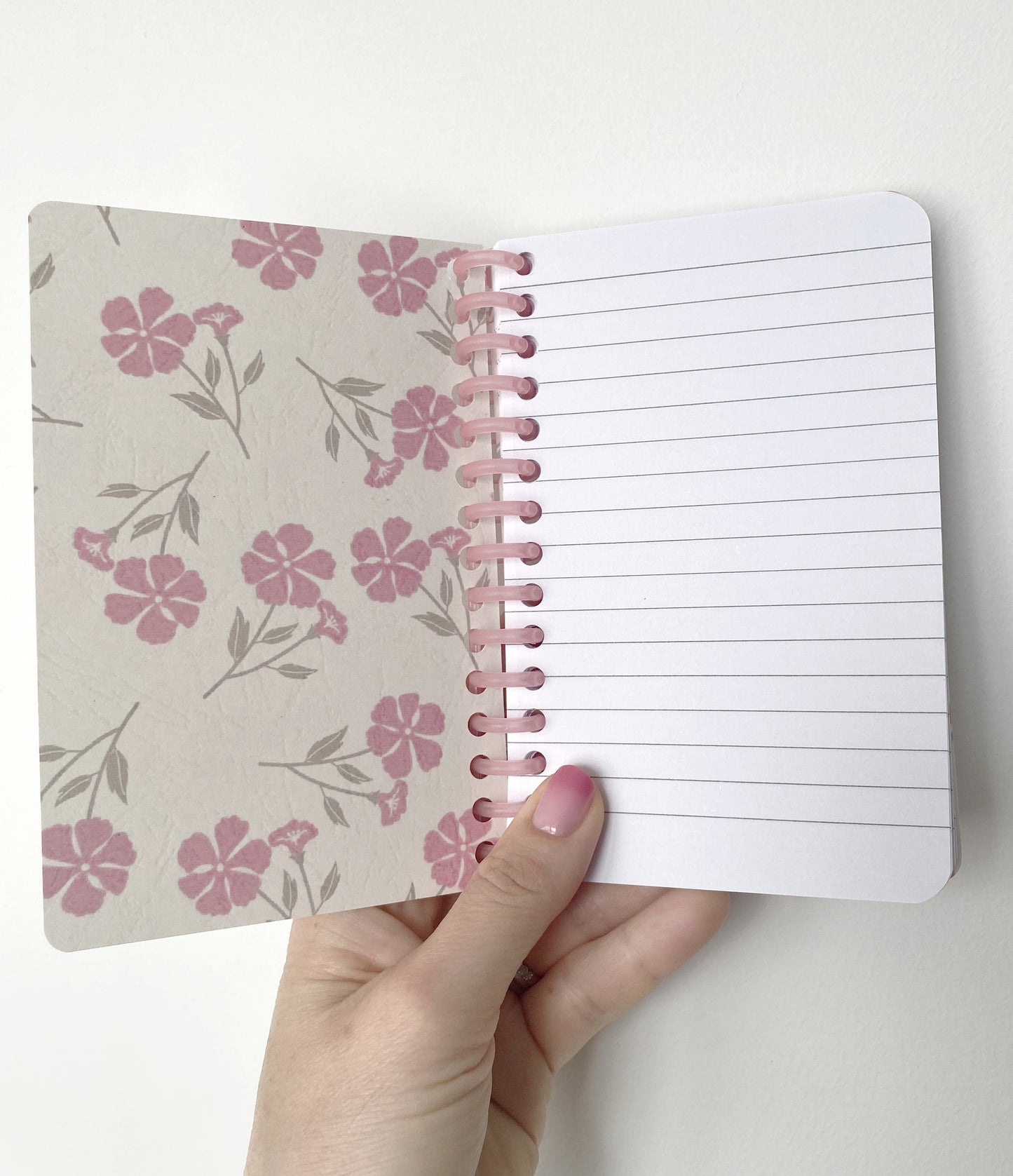 Carnet fleurs roses A6