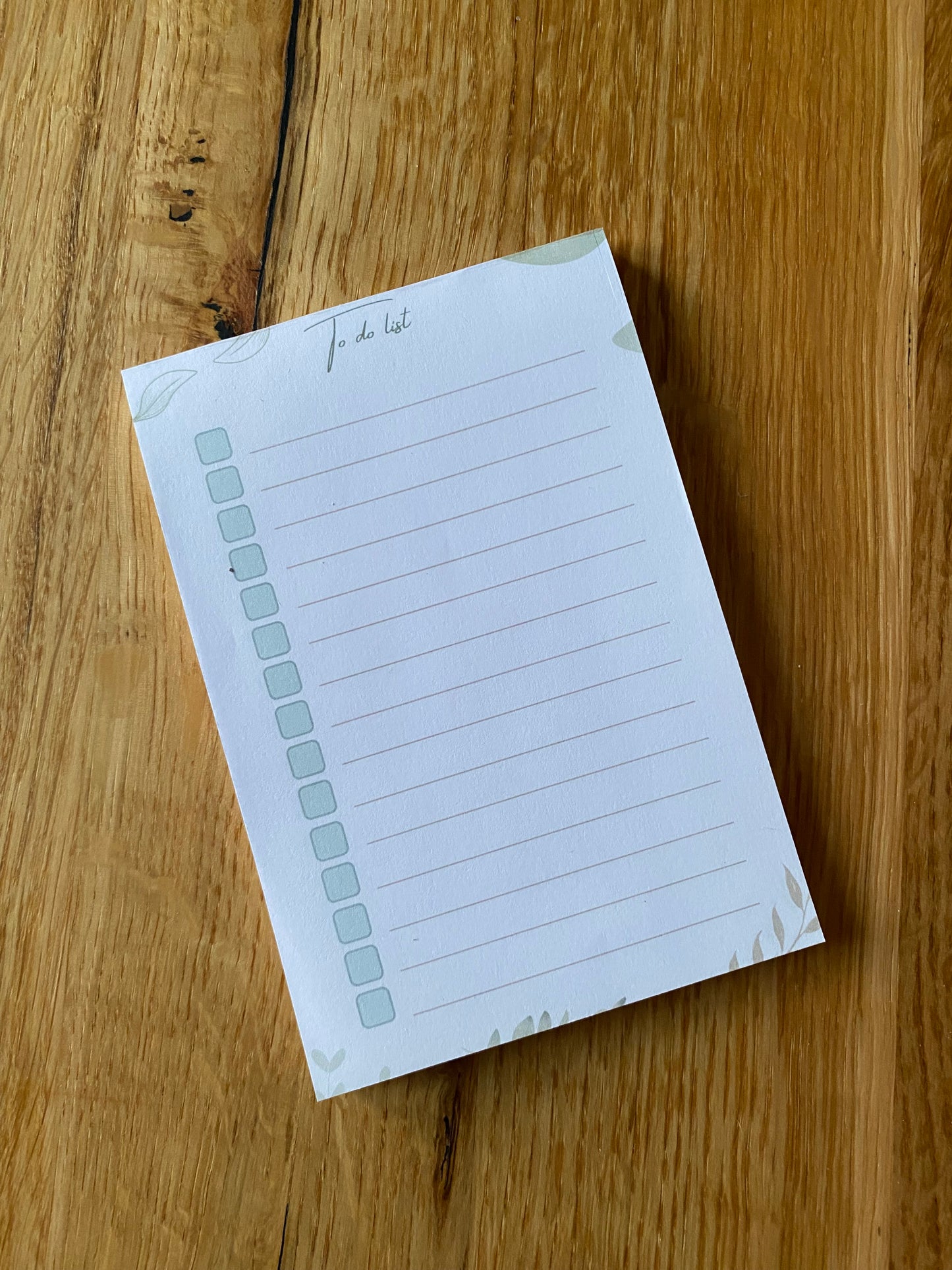 Bloc notes liste de tâches - To do list motif feuillage