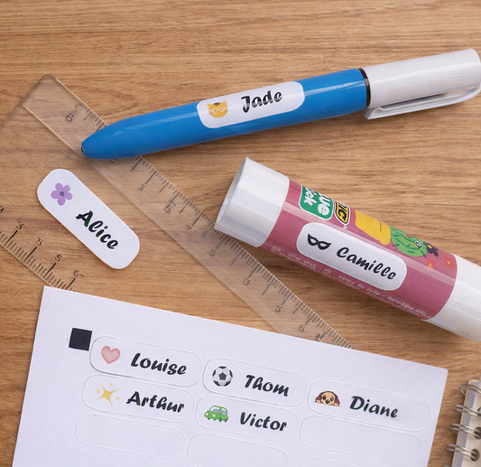 30 autocollants prénom enfant pour rentrée des classes