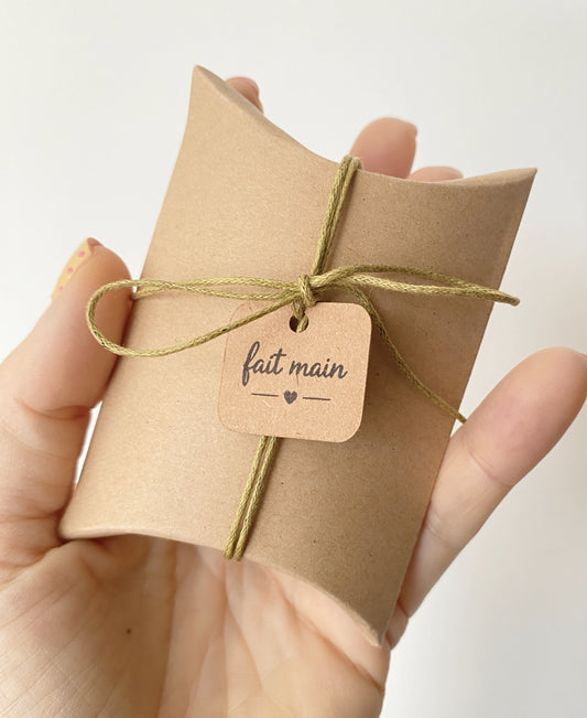 Etiquettes kraft  " fait main "