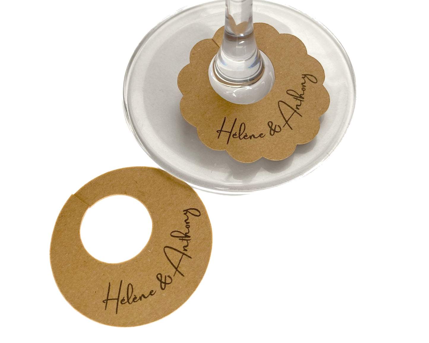 Etiquettes personnalisables kraft verre à pied