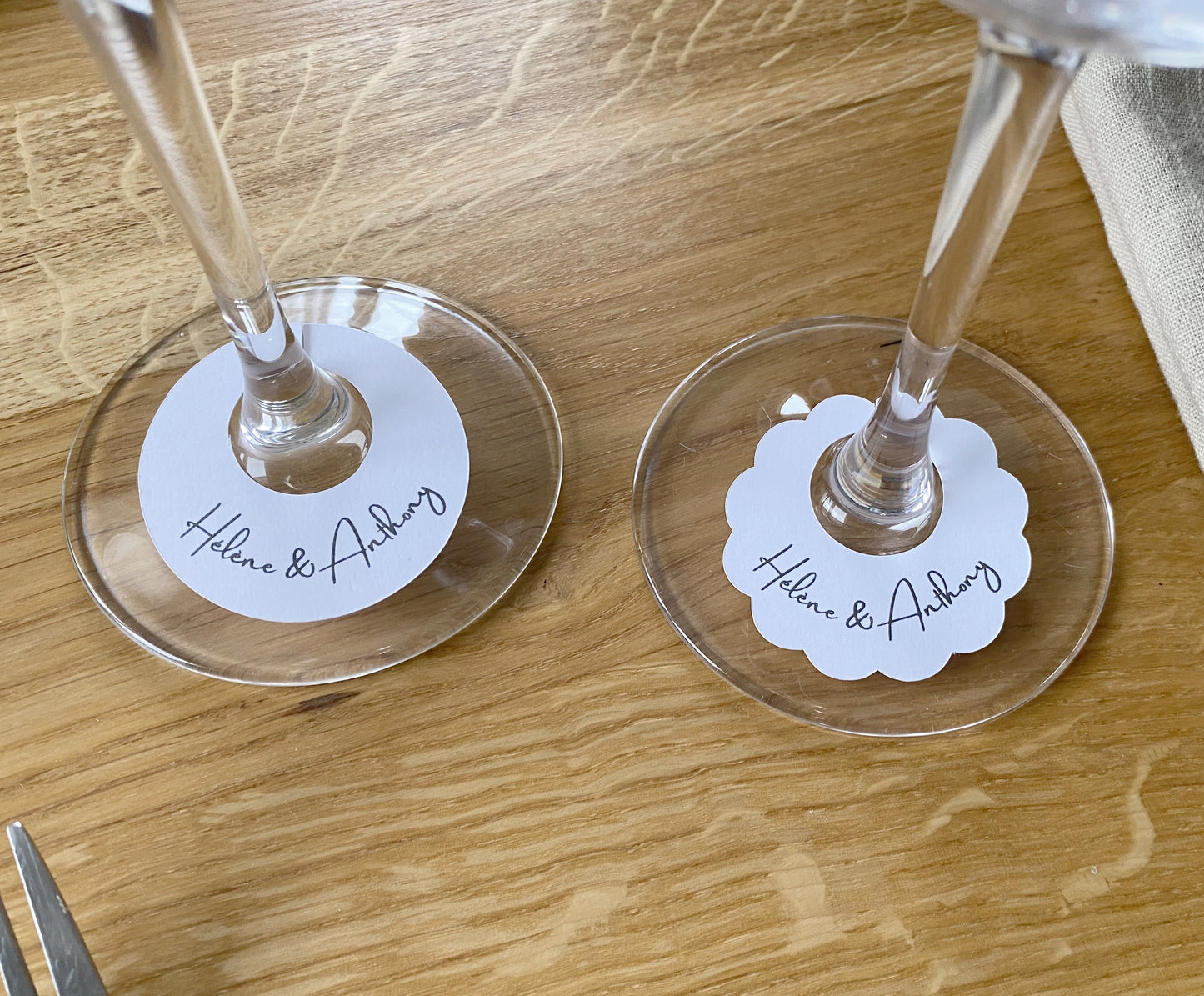 Etiquettes personnalisables verre à pied