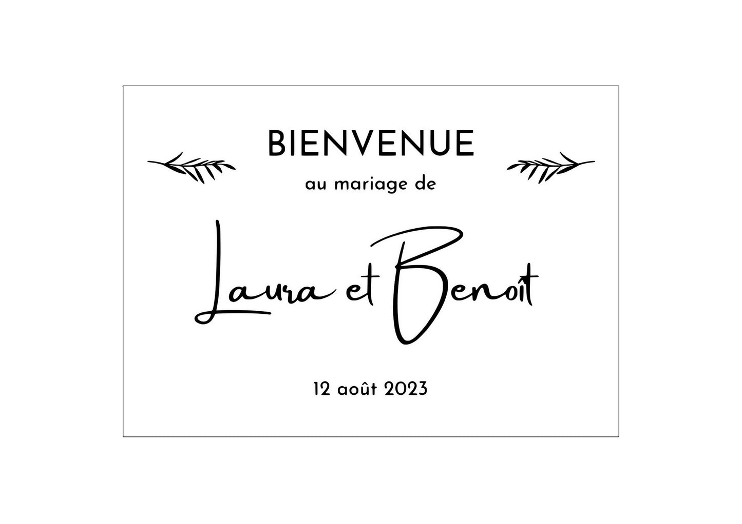 Affiche "BIENVENUE au mariage" à imprimer