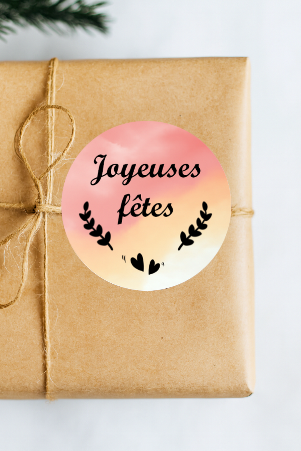 Autocollants " Joyeuses fêtes " 5 cm