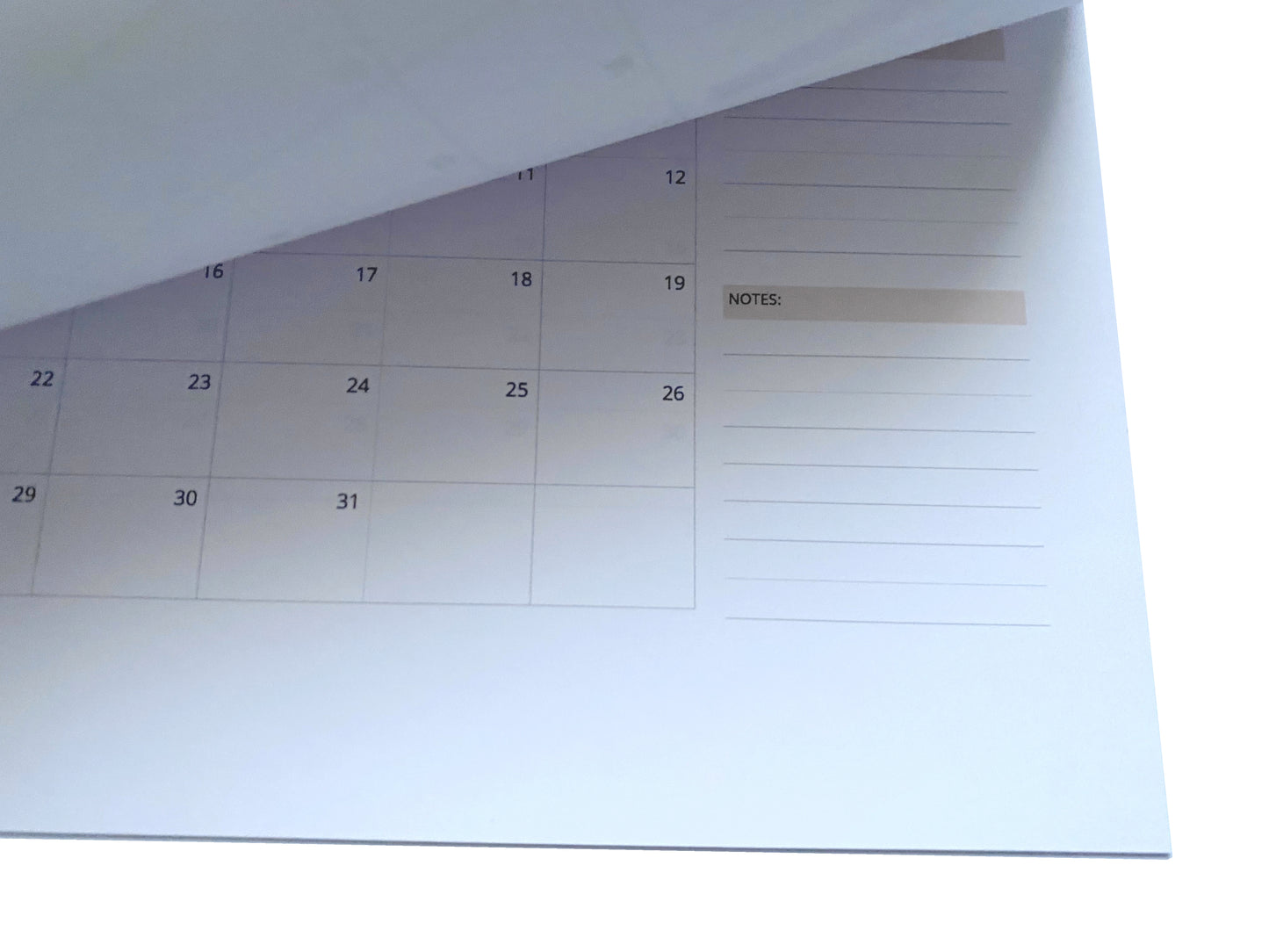 Monthly planner - Calendrier mensuel  A4 à effeuiller