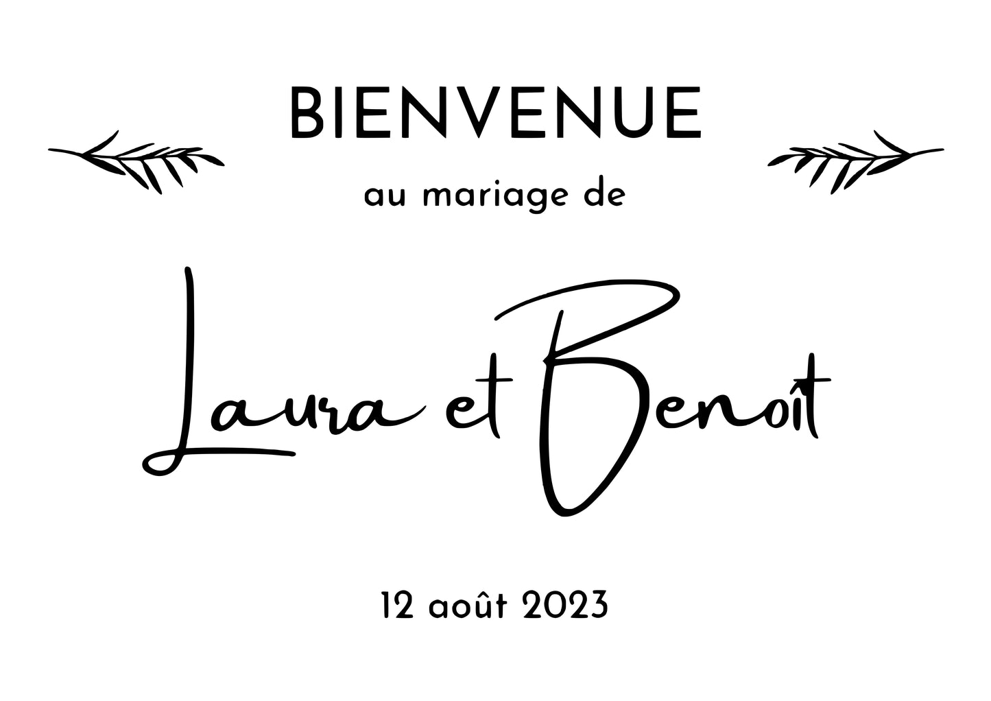 Affiche "BIENVENUE au mariage" à imprimer