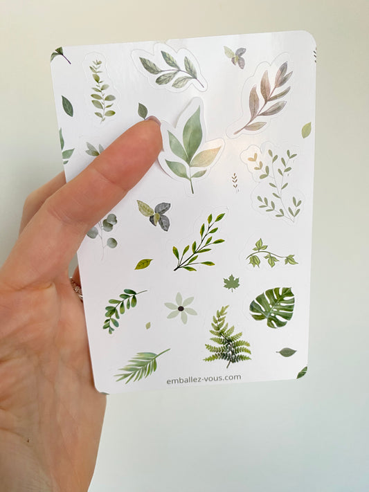 Feuille de stickers feuilles