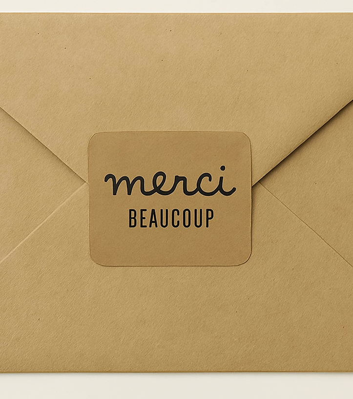 84 stickers "merci BEAUCOUP"
