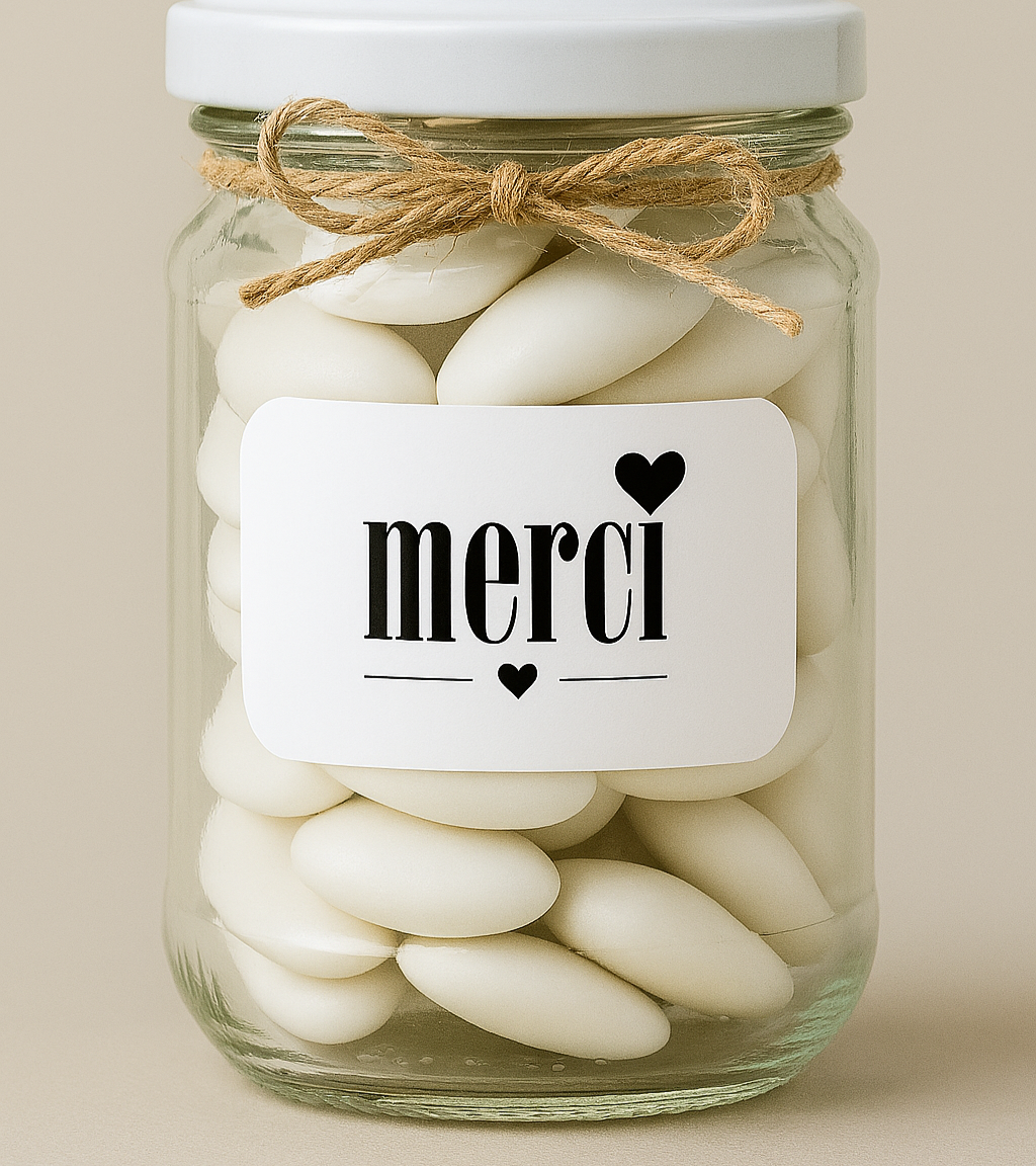Stickers "merci" rectangles