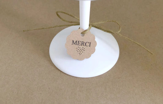 50 étiquettes kraft "merci"