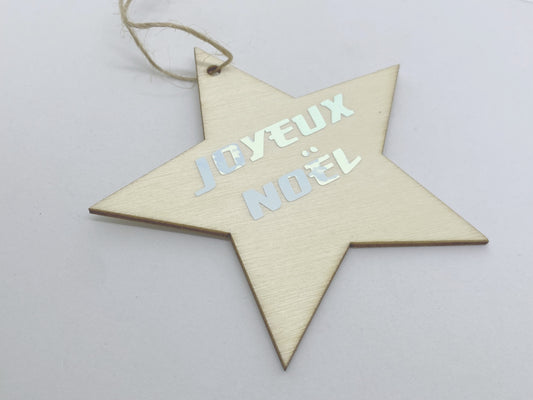 Etoile en bois "Joyeux Noël"