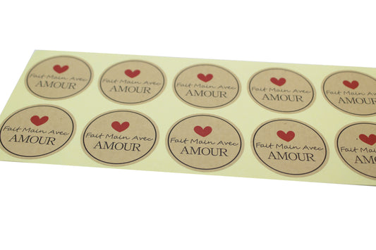 Stickers "Fait main avec amour"