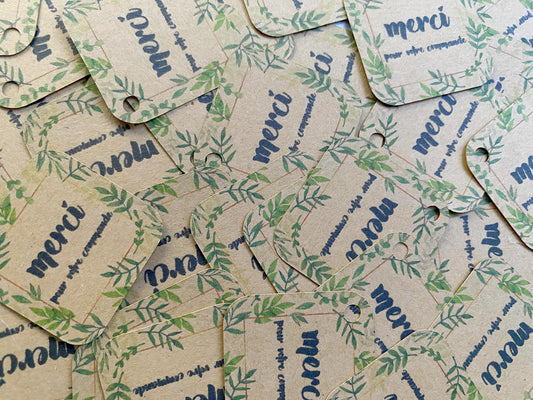 35 étiquettes "merci pour votre commande"